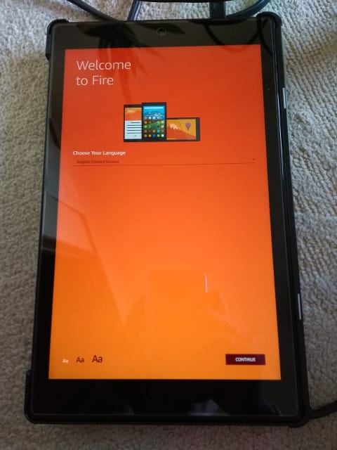 Fire HD 10 起動直後の画面