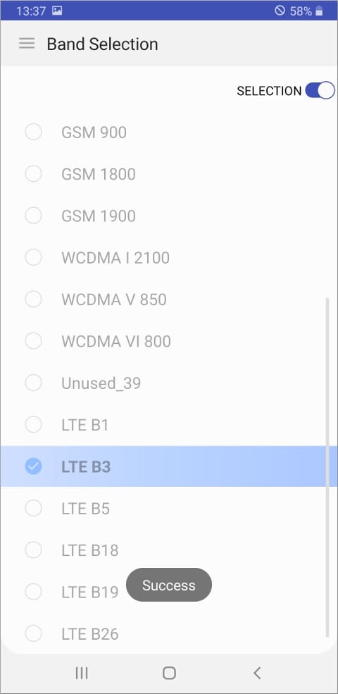 Samsung Band Selection – Success
